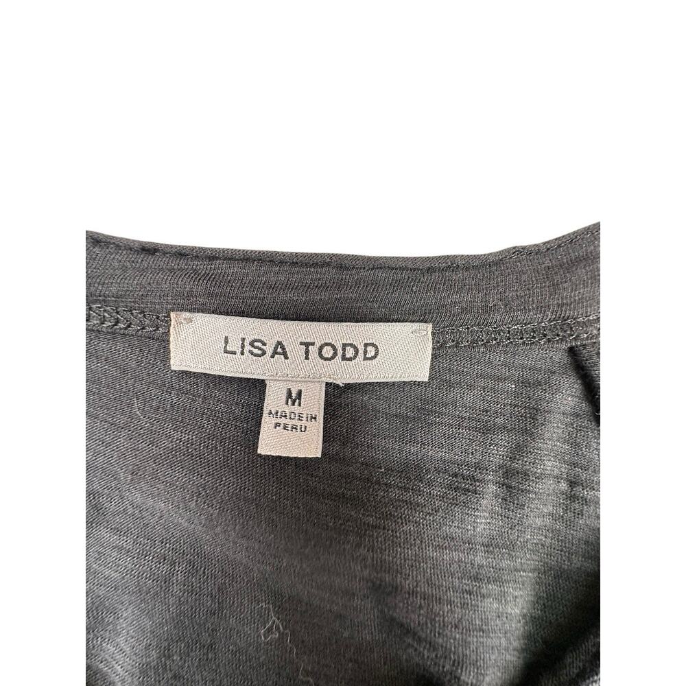 Lisa Todd Women's Black Free Frills Size M Short Sleeve Knee Length Dress - Picture 4 of 6